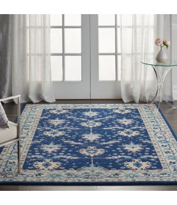 Nourison Tranquil(Traql) - Tra10 Navy Ivory Area Rug 5 ft. 3 X 7 ft. 3 Rectangle