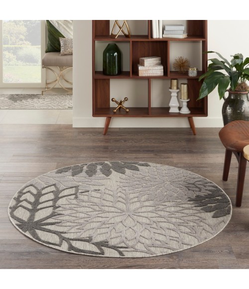 Nourison Aloha Round Area Rug ALH05-Silver Grey