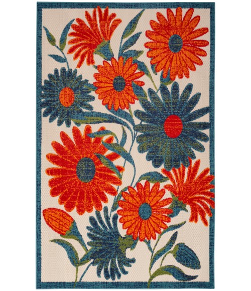 Nourison Aloha Ivory Multicolor ALH33 3 ft. 6 in. X 5 ft. 6 in. Rectangle Rug