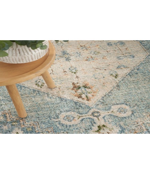 Nourison Astra Machine Washable Silver Blue ASW11 6 ft. 7 in. X 9 ft. Rectangle Rug