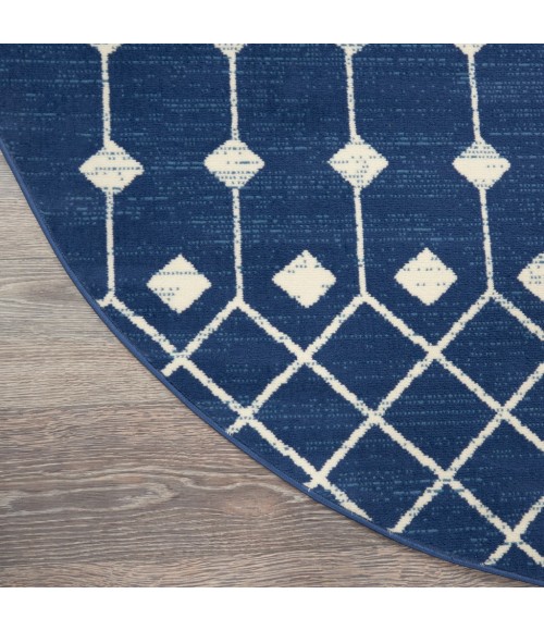 Nourison Grafix Round Area Rug GRF37-Navy