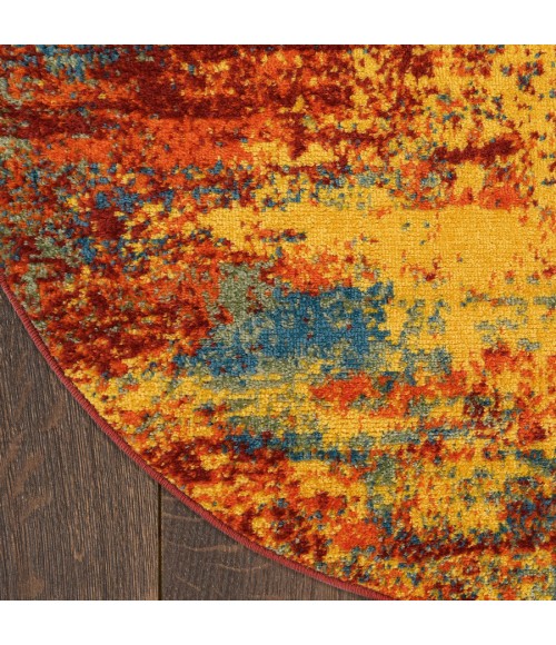 Nourison Home Nourison Essentials Flame Rug NRE06 8 ft. Round - Rugs Town Nourison Home Nourison Essentials Flame NRE06 8 ft. Round Rug