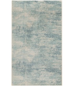 Nourison Astra Machine Washable Blue Ivory ASW07 2 ft. 2 in. X 8 ft. Rectangle Rug