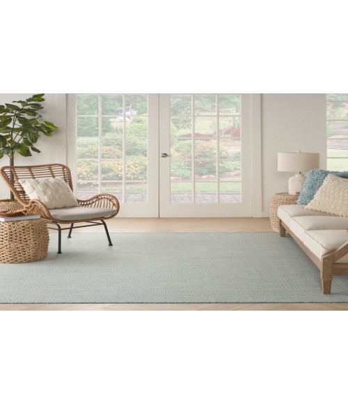 Nourison Courtyard Ivory Aqua COU01 8 ft. Square Rug