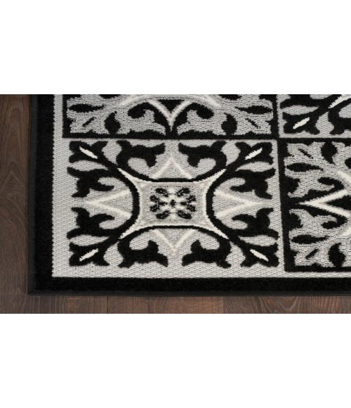 Nourison Aloha Black White ALH34 2 ft. 8 in. X 4 ft. Rectangle Rug