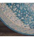 Nourison TRANQUIL Area Rug Nourison Tranquil Round Area Rug TRA07-Ivory/Turquoise