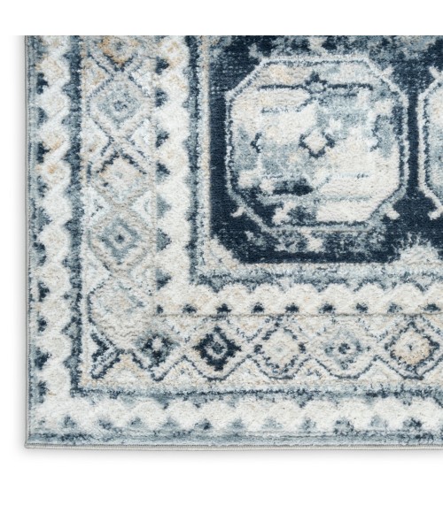 Nourison Dekor Grey Navy DEK01 2 ft. X 4 ft. Rect. Rug