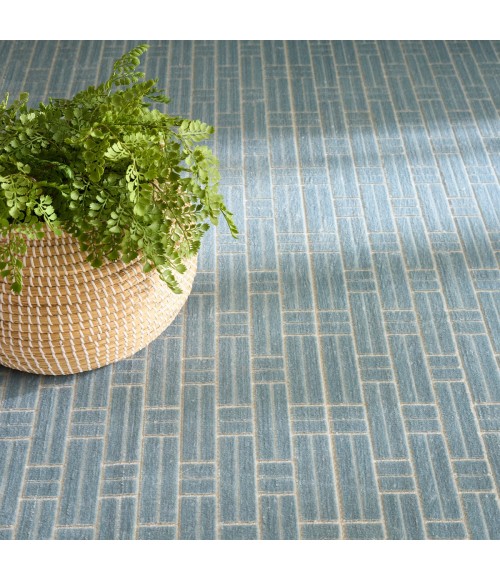 Nourison Washable Charm Blue Ivory WCH02 6 ft. X 9 ft. Rect. Rug