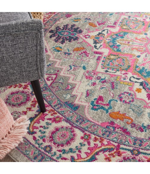 Nourison Passion Area Rug PSN20 Light Grey/Pink 8' x ROUND