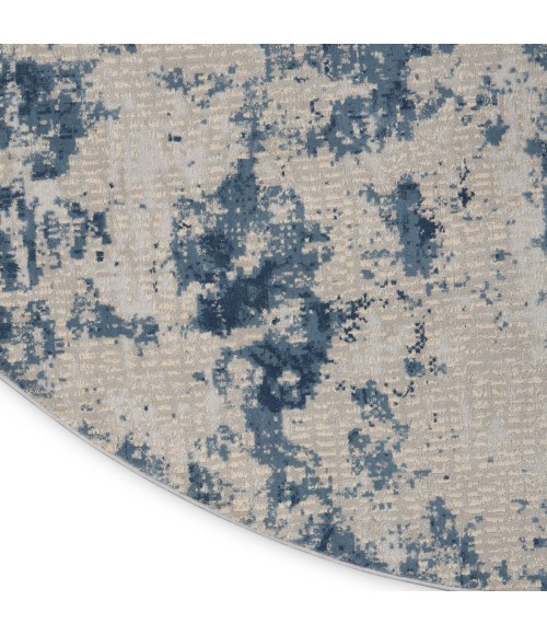Rustic Textures Area Rug Nourison Rustic Textures Area Rug RUS16 Grey/Blue 7'10" Round