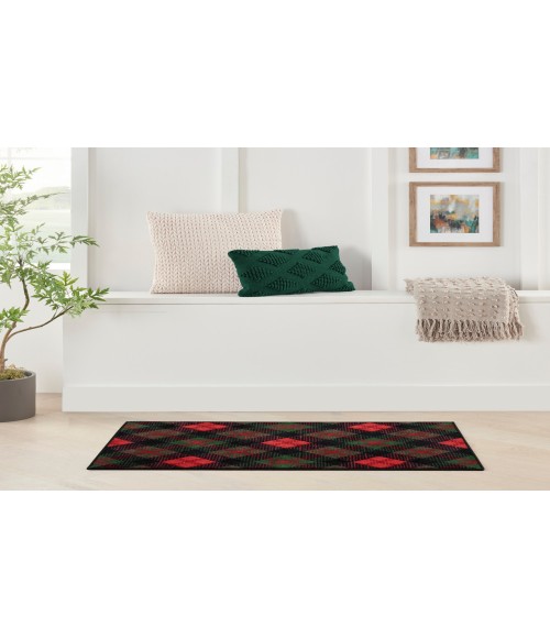 Nourison Accent Decor/Xmas Red Black Rug 188JP 2 ft. X 3 ft. Rectangle - Rugs Town Nourison Accent Decor/Xmas Red Black 188JP 2 ft. X 3 ft. Rectangle Rug