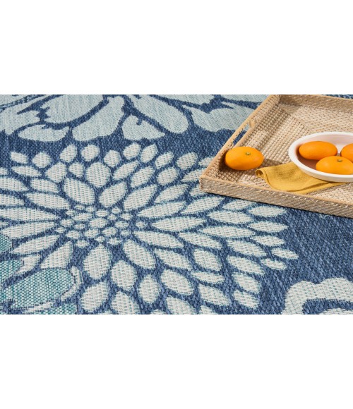 Nourison Garden Oasis Navy GOA06 6 ft. X 9 ft. Rectangle Rug