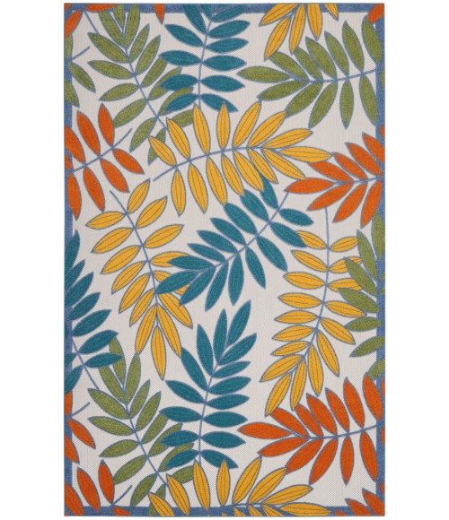 Nourison Aloha Ivory Multicolor ALH18 10 ft. X 14 ft. Rectangle Rug