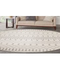 Nourison Astra Machine Washable Ivory ASW10 5 ft. 3 in. Round Rug