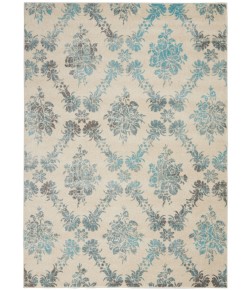 Nourison Tranquil(Traql) - Tra09 Ivory Turquoise Area Rug 5 ft. 3 X 7 ft. 3 Rectangle