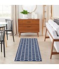 Nourison Reversible Indoor Outdoor Navy RVB01 2 ft. 2 in. X 8 ft. Rect. Rug