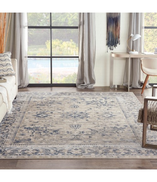 kathy ireland Home Malta Area Rug MAI05-Ivory/Blue