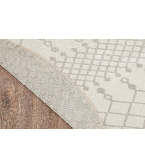 Nourison Astra Machine Washable Ivory ASW10 5 ft. 3 in. Round Rug