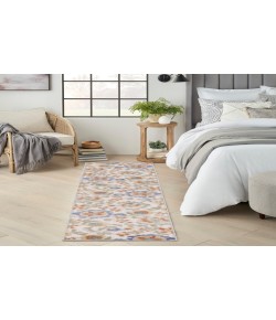 Nourison Aloha Ivory Blue ALH17 2 ft. 3 in. X 8 ft. Rectangle Rug