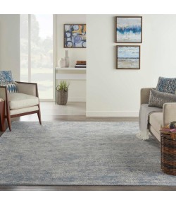 Nourison Grand Expressions - Ki58 Ivory Blue Area Rug 7 ft. 10 in. X 9 ft. 10 in. Rectangle