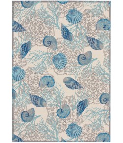 Nourison Wav01/Sun & Shade - Snd92 Ivory Blue Area Rug 10 ft. X 13 ft. Rectangle