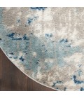 Nourison Quarry Ivory Grey Blue QUA01 10 ft. X Round Rug