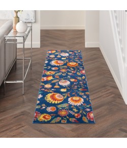 Nourison Allur - Alr08 Navy Multicolor Area Rug 2 ft. 3 X 7 ft. 6 Rectangle