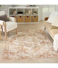 Nourison Astra Machine Washable Rust ASW12 5 ft. 3 in. X 7 ft. Rect. Rug