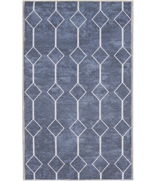 Nicole Curtis Machine Washable Series 1 Navy Rug SR107 2 ft. X 6 ft. Rectangle - Rugs Town Nicole Curtis Machine Washable Series 1 Navy SR107 2 ft. X 6 ft. Rectangle Rug