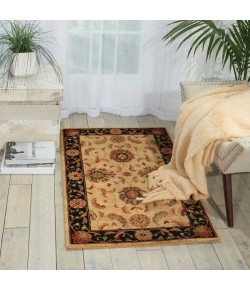Nourison Home Living Treasures LI04 Ivory/Black 3 ft. 6 in. X 5 ft. 6 in. Area Rug