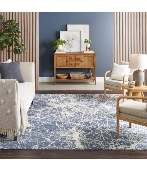 Nourison Splendid Navy Ivory SLD02 7 ft. 10 in. X 9 ft. 10 in. Rect. Rug