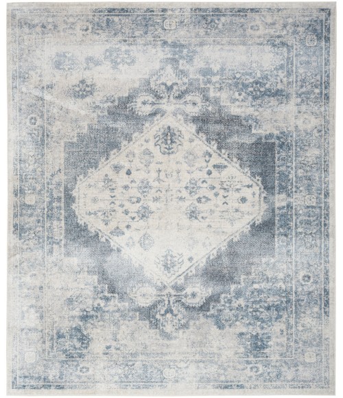 Nourison Astra Machine Washable Area Rug Nourison Astra Machine Washable Area Rug ASW11 Blue/Ivory