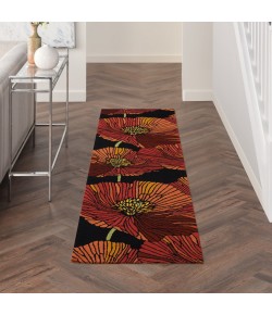 Nourison Fantasy - Fa24 Black Area Rug 2 ft. 3 X 8 ft. Rectangle