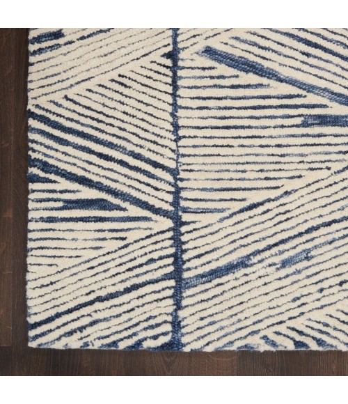Nourison Vail White Blue VAI01 3 ft. 9 in. X 5 ft. 9 in. Rect. Rug
