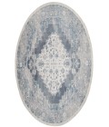 Nourison Astra Machine Washable Blue Ivory ASW11 4 ft. Round Rug