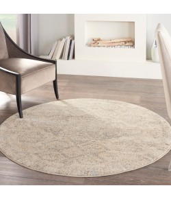 Nourison Tranquil(Traql) - Tra13 Beige Grey Area Rug 4 ft. Round