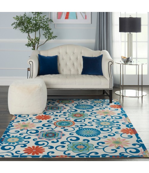 Nourison SUN N' SHADE Area Rug Waverly Sun N' Shade Area Rug SND84-Ivory/Multi