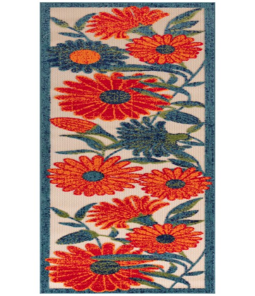 Nourison Aloha Ivory Multicolor ALH33 2 ft. X 6 ft. Rectangle Rug