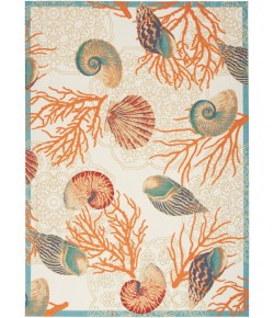 Nourison Wav01/Sun & Shade - Snd92 Ivory Multicolor Area Rug 4 ft. 3 in. X 6 ft. 3 in. Rectangle