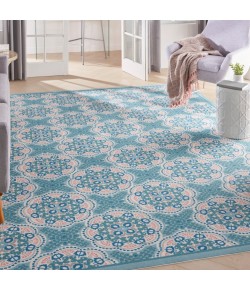 Nourison Wav01/Sun & Shade - Snd90 Blue Area Rug 6 ft. 6 in. X 9 ft. 6 in. Rectangle