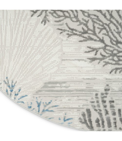 Nourison Seaside Ivory Grey Blue SDS04 8 ft. X Round Rug