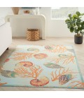 Waverly Wav01/Sun & Shade Area Rug SND92 Light Blue 5'3" x 7'5"