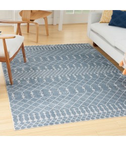 Nourison Home Astra Machine Washable ASW10 Blue 6 ft. 7 in. X 9 ft. Area Rug