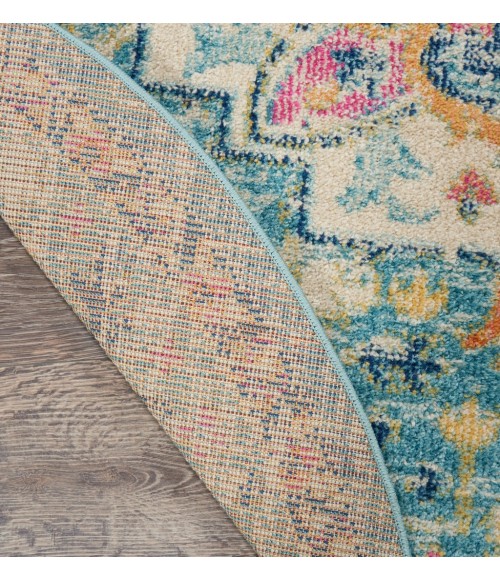 Nourison Passion Round Area Rug PSN25-Ivory/Light Blue