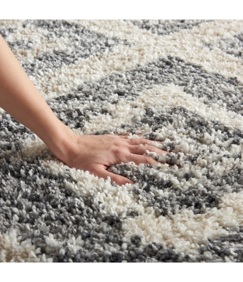 Nourison Oslo Shag Grey/Ivory OSL02 5 ft. X 8 ft. Rect. Rug