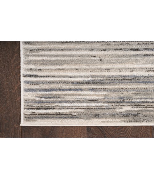 Nourison Serenity Home Ivory Grey Blue SRH03 3 ft. 11 in. X 5 ft. 11 in. Rectangle Rug