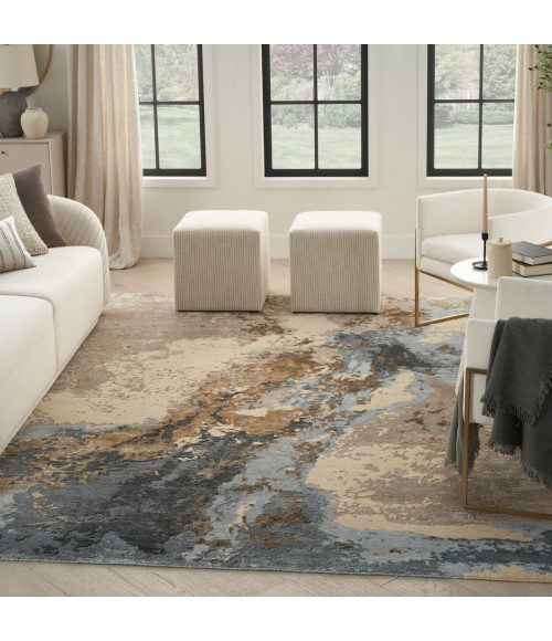 Nourison Silk Shadows Beige Blue Rug SHA23 9 ft. X 12 ft. Rect. - Rugs Town Nourison Silk Shadows Beige Blue SHA23 9 ft. X 12 ft. Rect. Rug