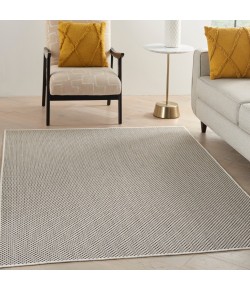 Nourison Courtyard - Cou01 Ivory Charcoal Area Rug 4 ft. X 6 ft. Rectangle