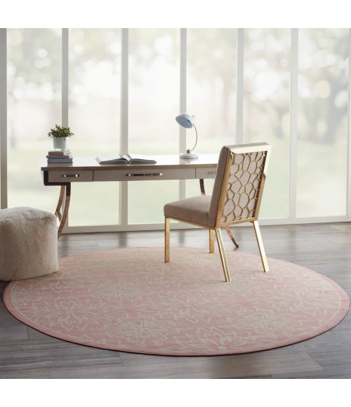 Nourison Jubilant Round Area Rug JUB06-Ivory/Pink