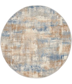 Calvin Klein Ck950 Rush - Ck951 Blue Beige Area Rug 4 ft. X Round